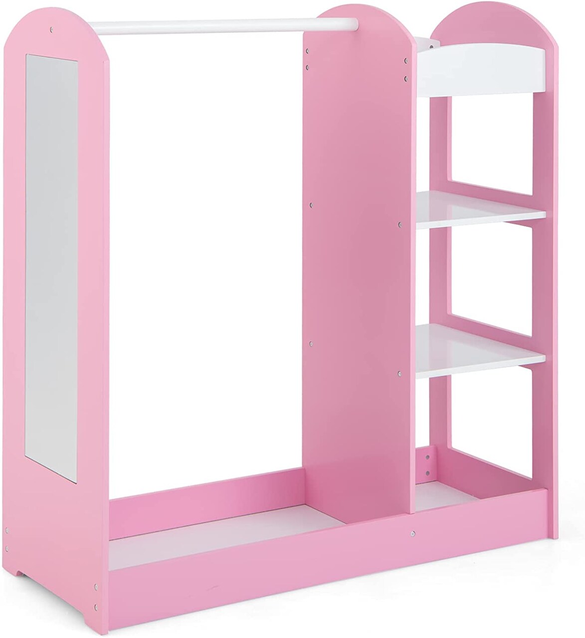 Kids Dress Up Storage Space with 2 Open Shelves and 2 Bottom Storage Layers